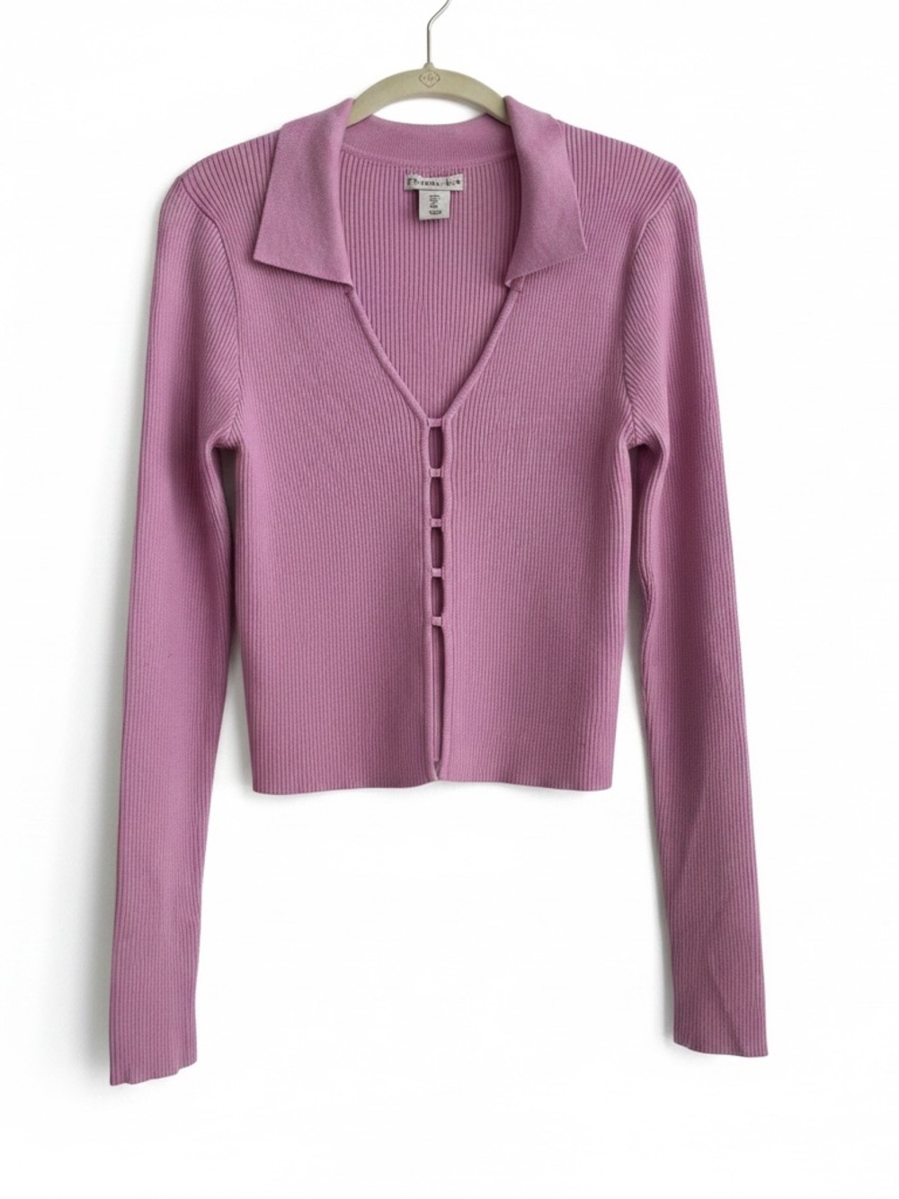 Sincerely Jules Pink Ribbed Knit Crop Sweater Large New